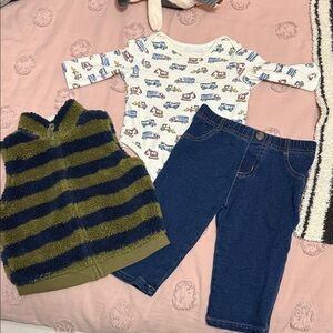 Little Me Truck Print Onesie